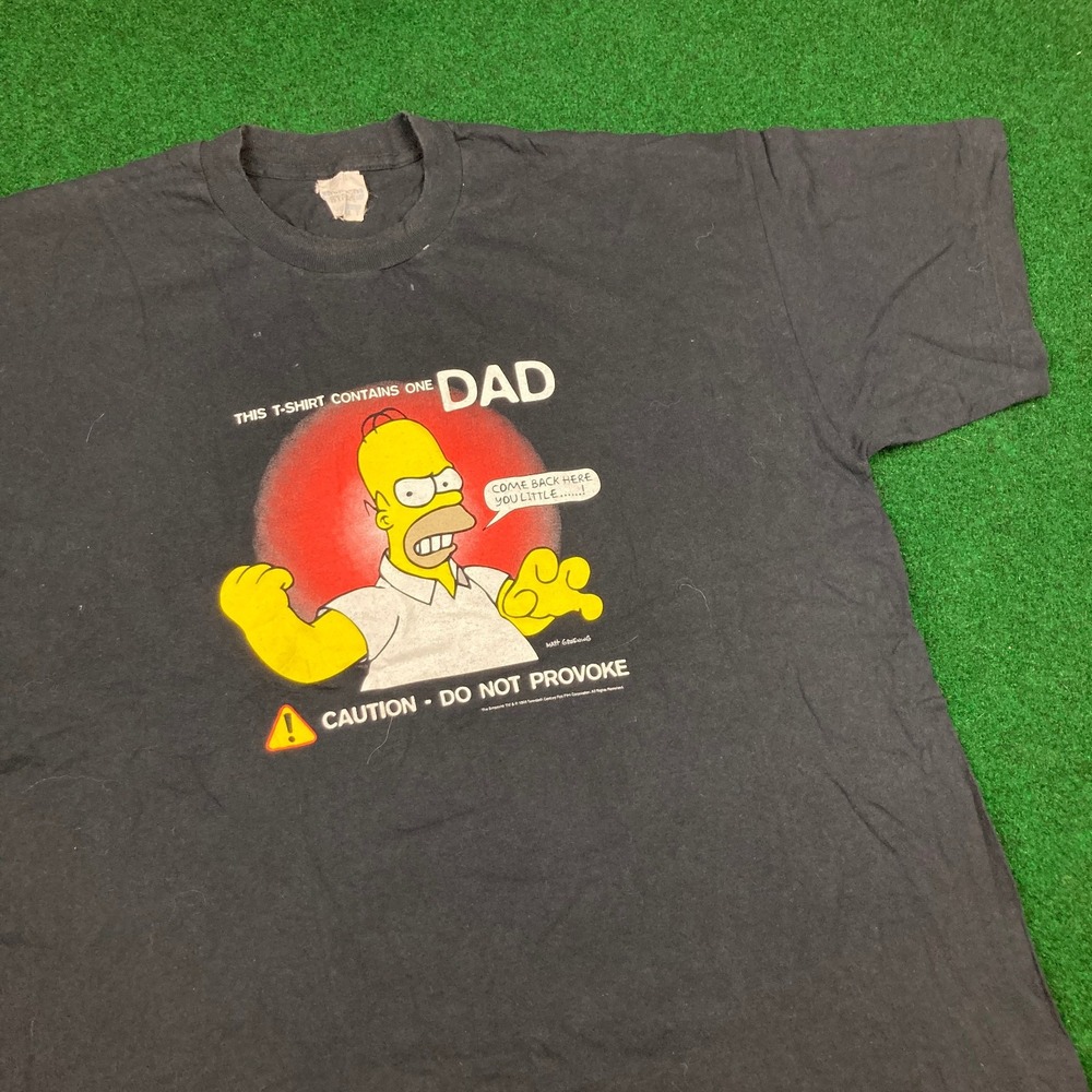 Vintage Homer Simpson Shirt Mens XL Black 1998 Single Stitch Dad Cartoon‎ Promo